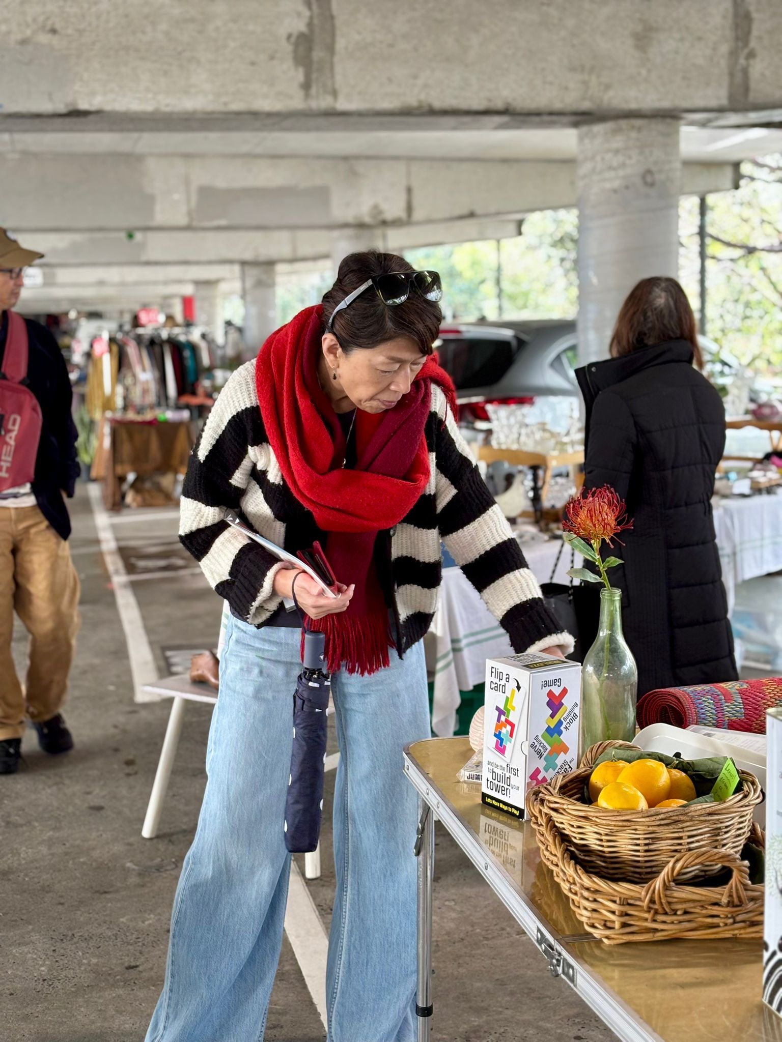 Woman browsing at the markets.